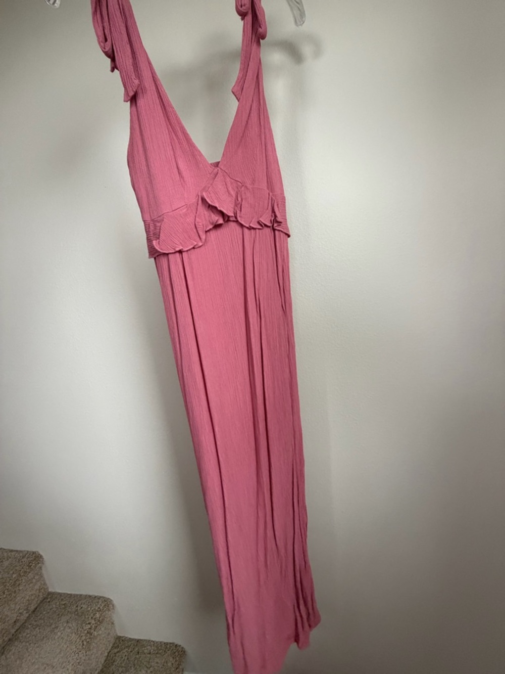 Forever 21 Pink Maxi Dress with Ruffle Detail